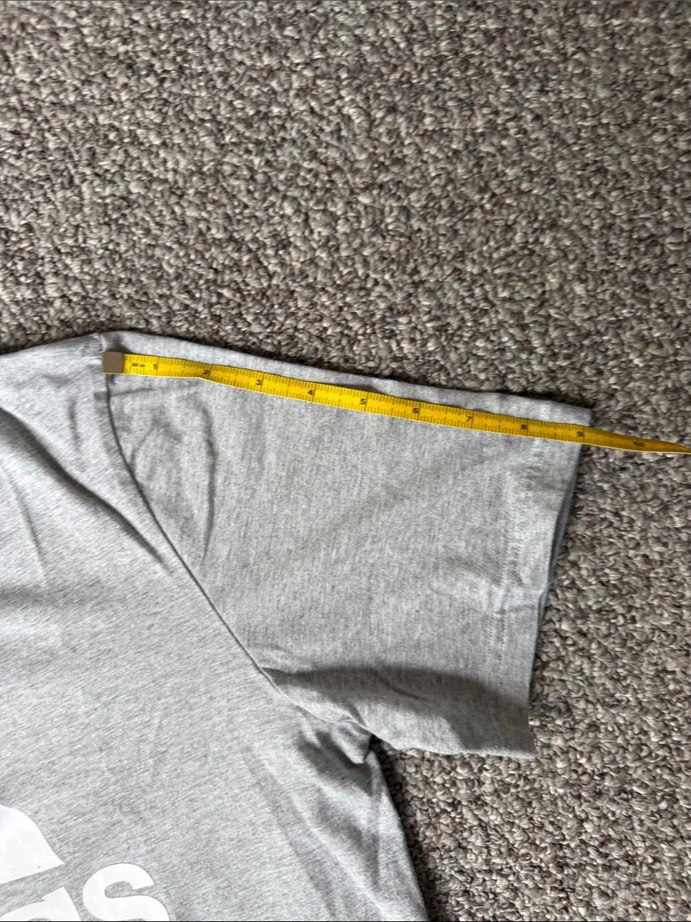 adidas Gray Short Sleeve Logo Tee with White Trefoil